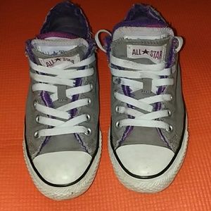 Grey and purple Converse
